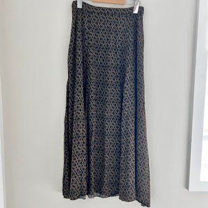 & OTHER STORIES Printed Midi Skirt, Black Gold